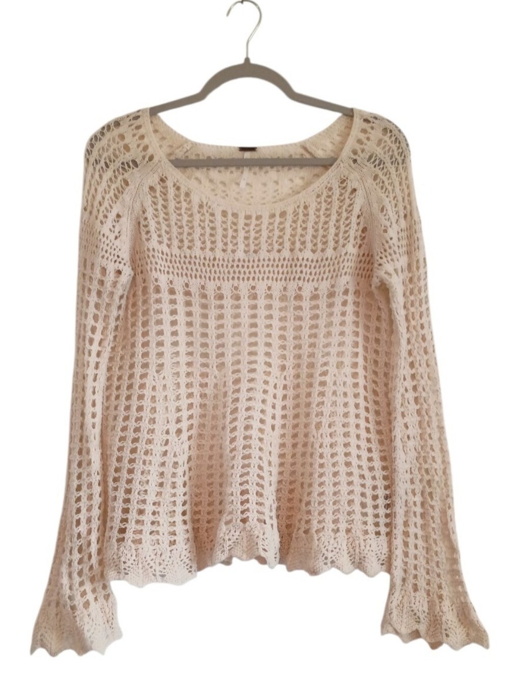 Free People Knit Cream Top Size Medium